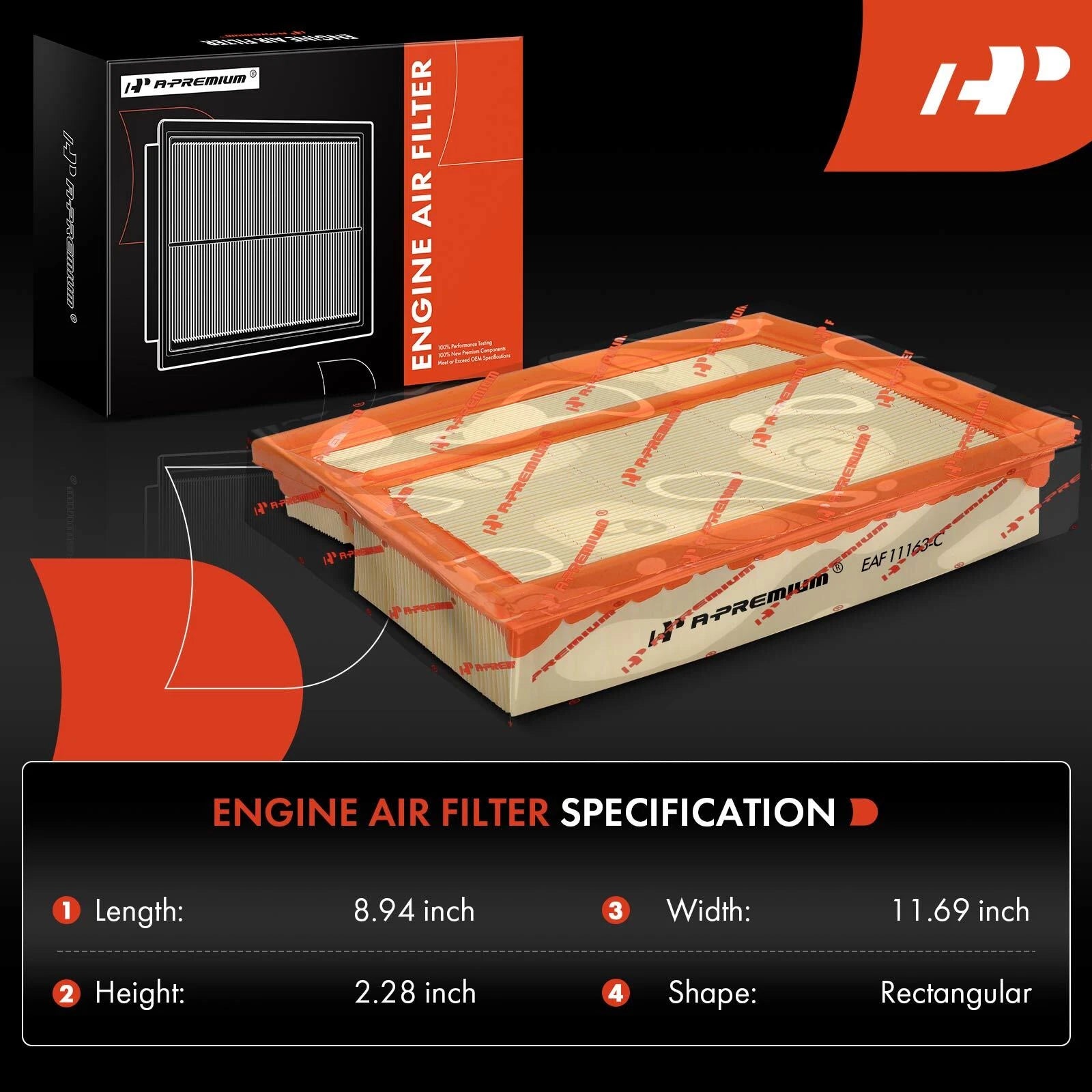 2X Engine Air Filter for Mercedes-Benz C230 C280 ML320 ML350 (1997-2000)