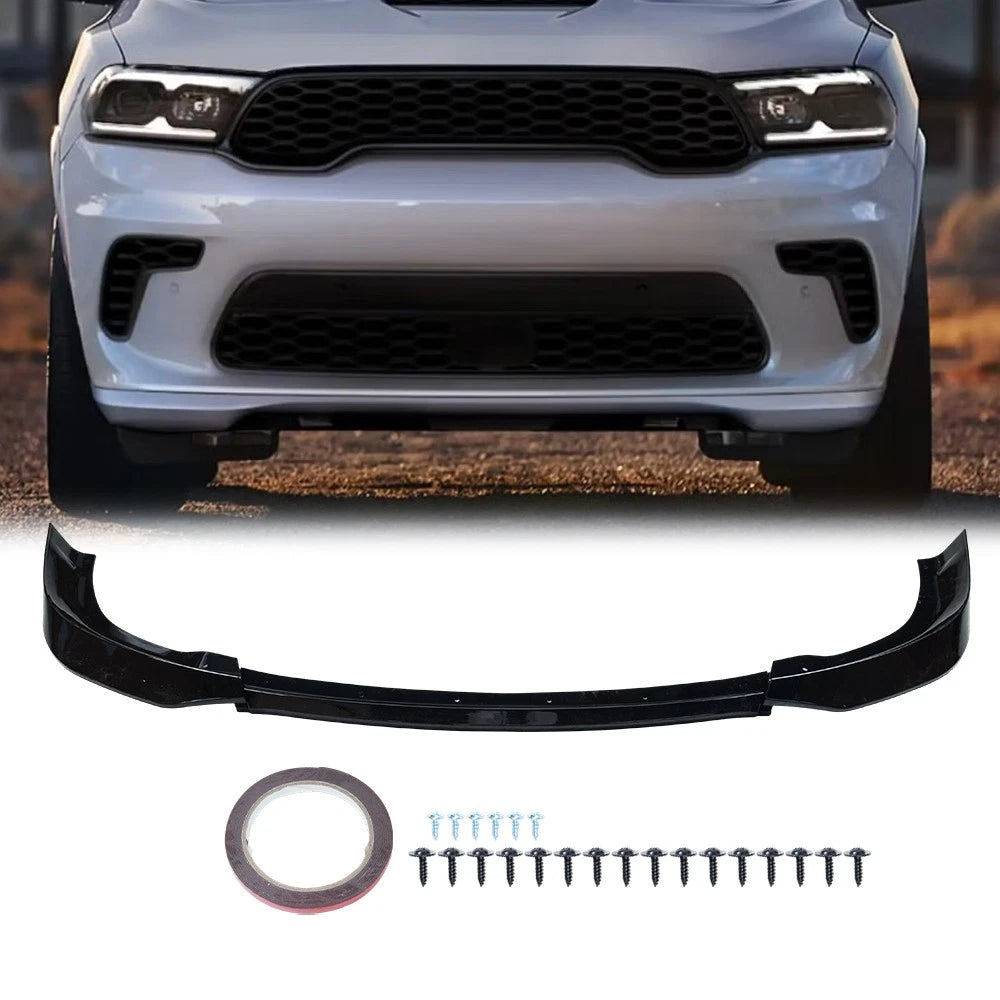 3X Front Bumper Lip for Dodge Durango SRT Hellcat (2021–2026) Gloss Black
