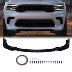 3X Front Bumper Lip for Dodge Durango SRT Hellcat (2021–2026) Gloss Black