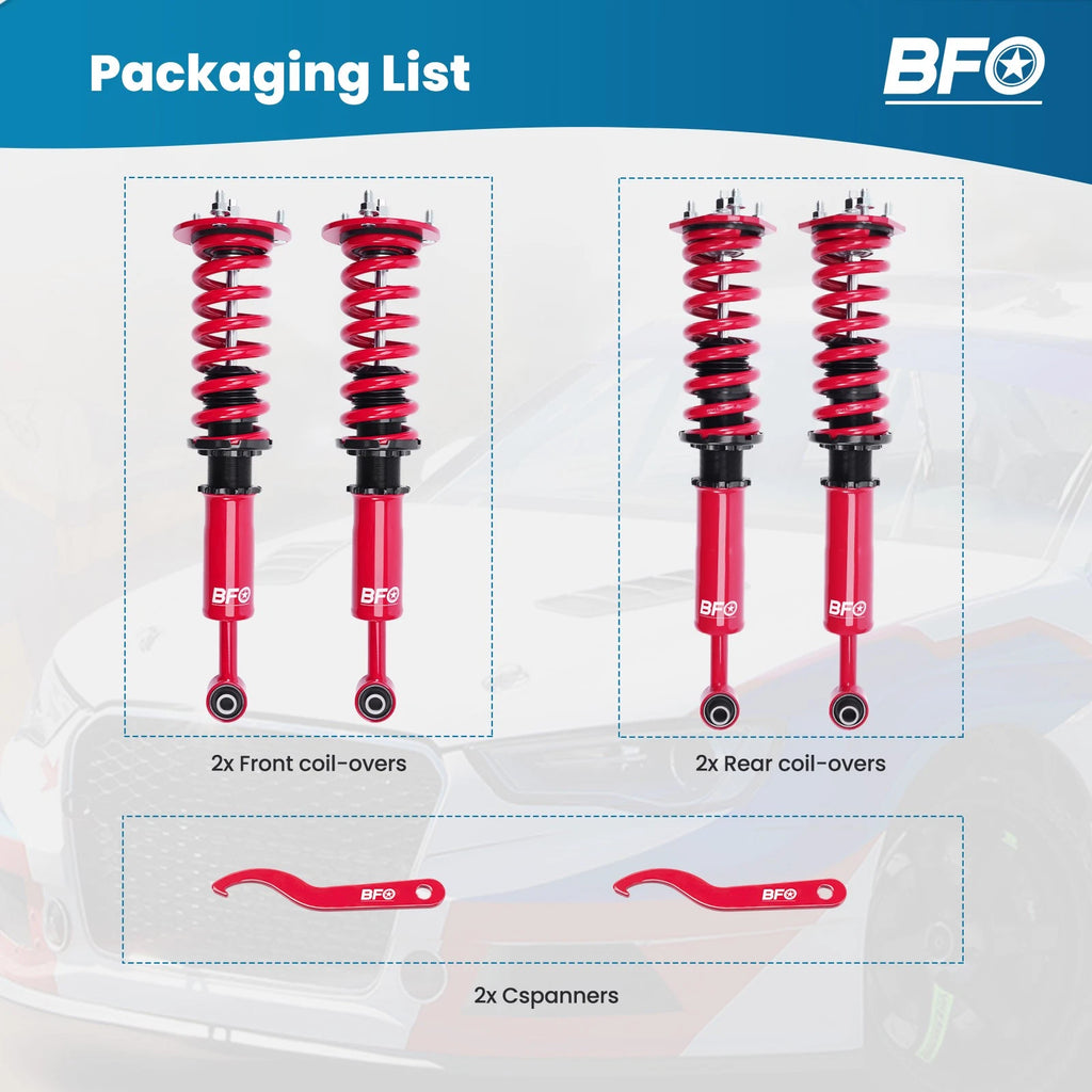 BFO Coilovers Shock Absorber Kit for Lexus IS250 IS350 GS350 (2006–2013)