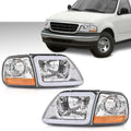 Clear LED DRL Headlights for Ford F150/Expedition (1997–2003)