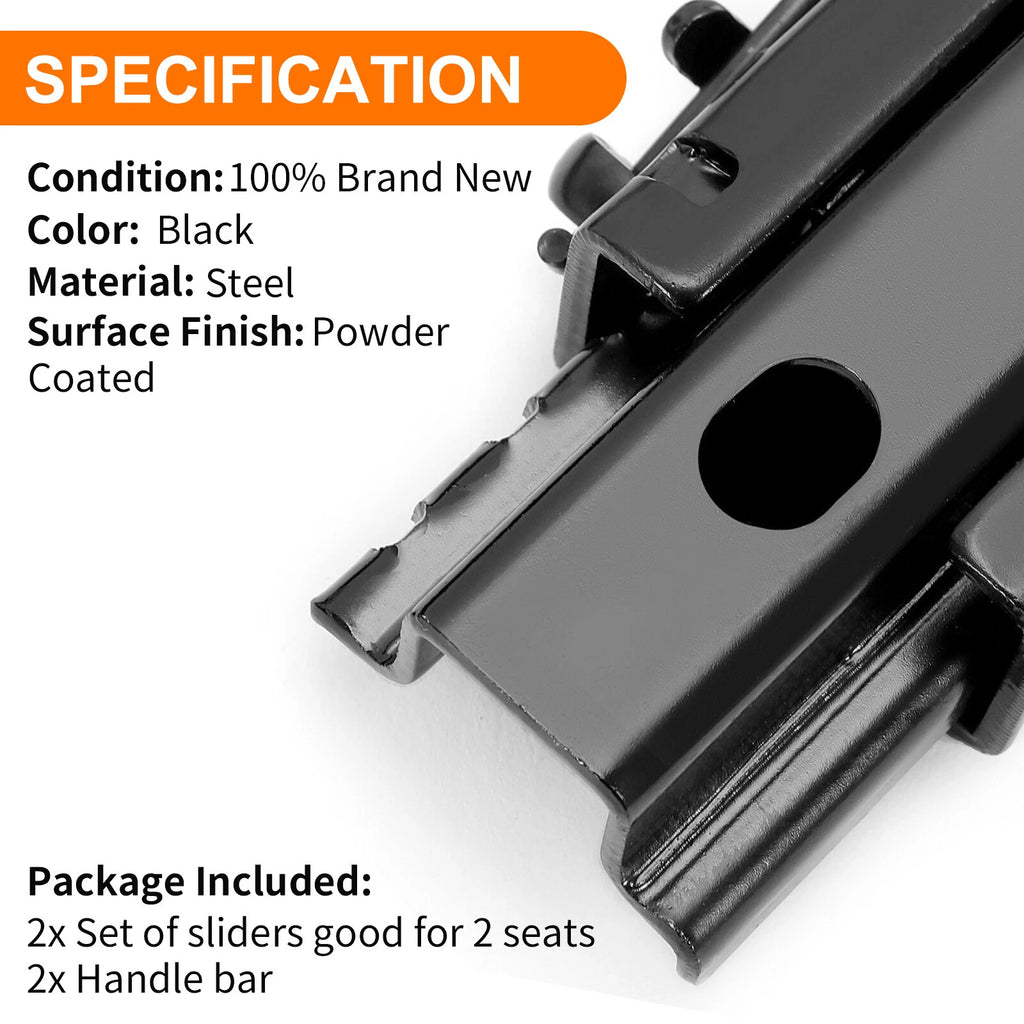 2X Universal Dual Lock Seat Sliders Rails Bracket Track Assembly