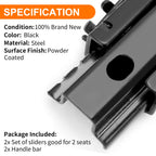 2X Universal Dual Lock Seat Sliders Rails Bracket Track Assembly