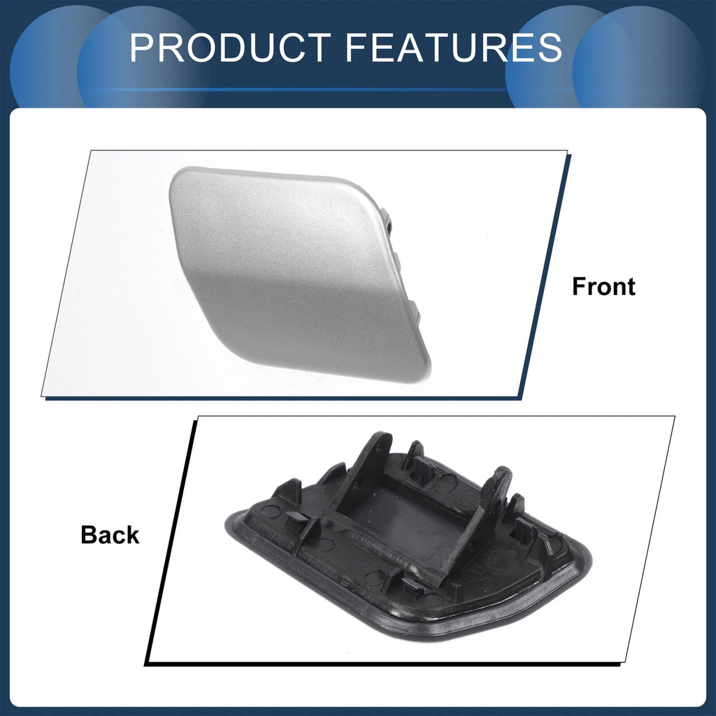 Front Right Washer Nozzle Cover Cap for Volkswagen Touareg (2007–2010) Silver Tone