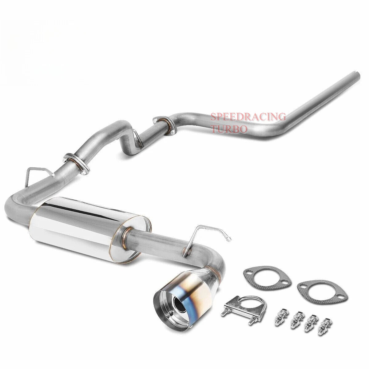 Racing Catback Exhaust + Silencer for Dodge Neon (2000–2005) - 4.75" Burnt Tip