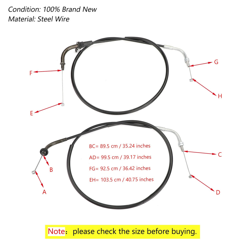 Throttle Cable for Yamaha XVS400 DS400 V-Star (1996–2012) / XVS650 V-Star (1998–2015)