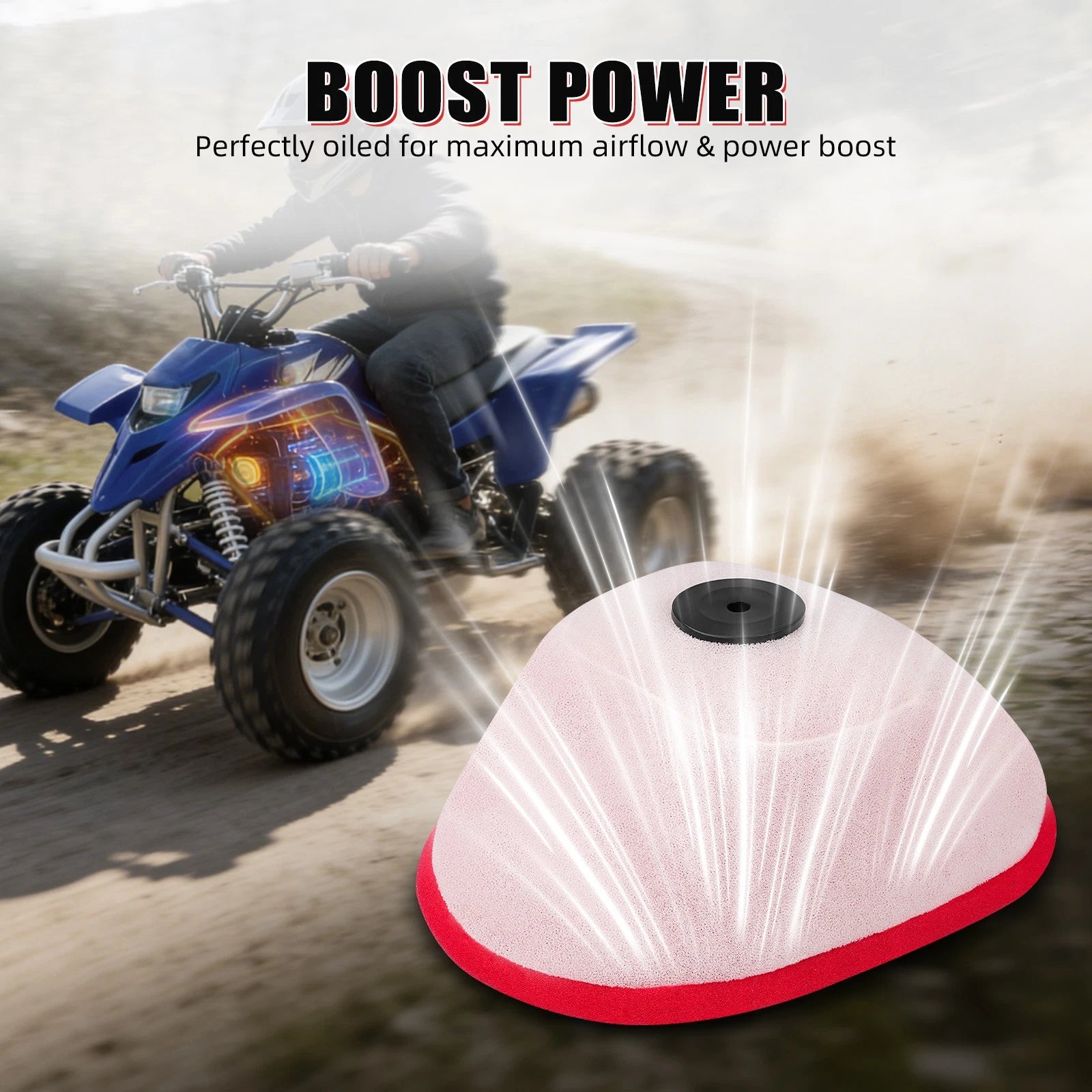Air Filter Cleaner for Yamaha Blaster YFS200 (2000–2006) 2XJ-14451-00-00, 2XJ-14451-01-00
