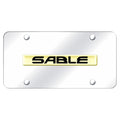 Gold Name on Chrome License Plate - Officially Licensed for Mercury Sable