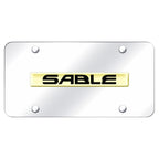 Gold Name on Chrome License Plate - Officially Licensed for Mercury Sable