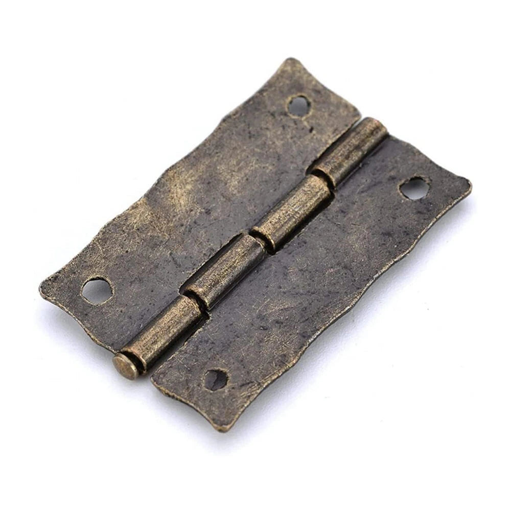 10Pcs Antique Embossing Butt Hinge for Door Window Cabinet (36x23mm)