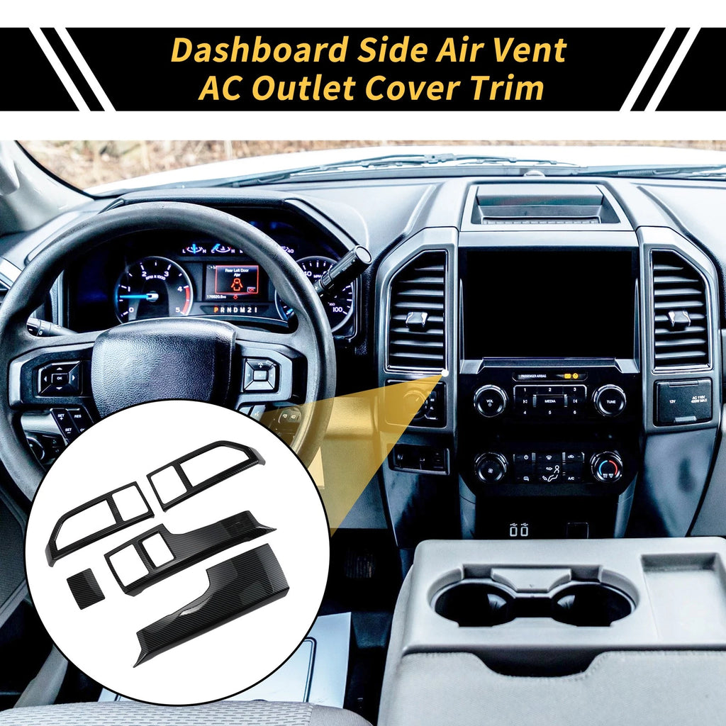 Set of 2 Dashboard Side Air Vent AC Outlet Cover Trim for Ford F-150 (2015–2020)