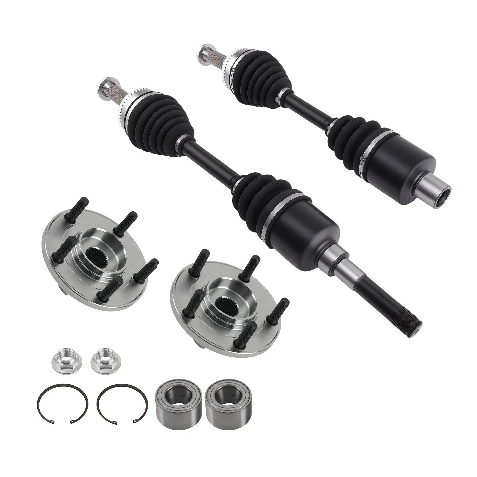 Set of 2 CV Axles + Wheel Hub Assembly for Ford Escape (2001–2004)