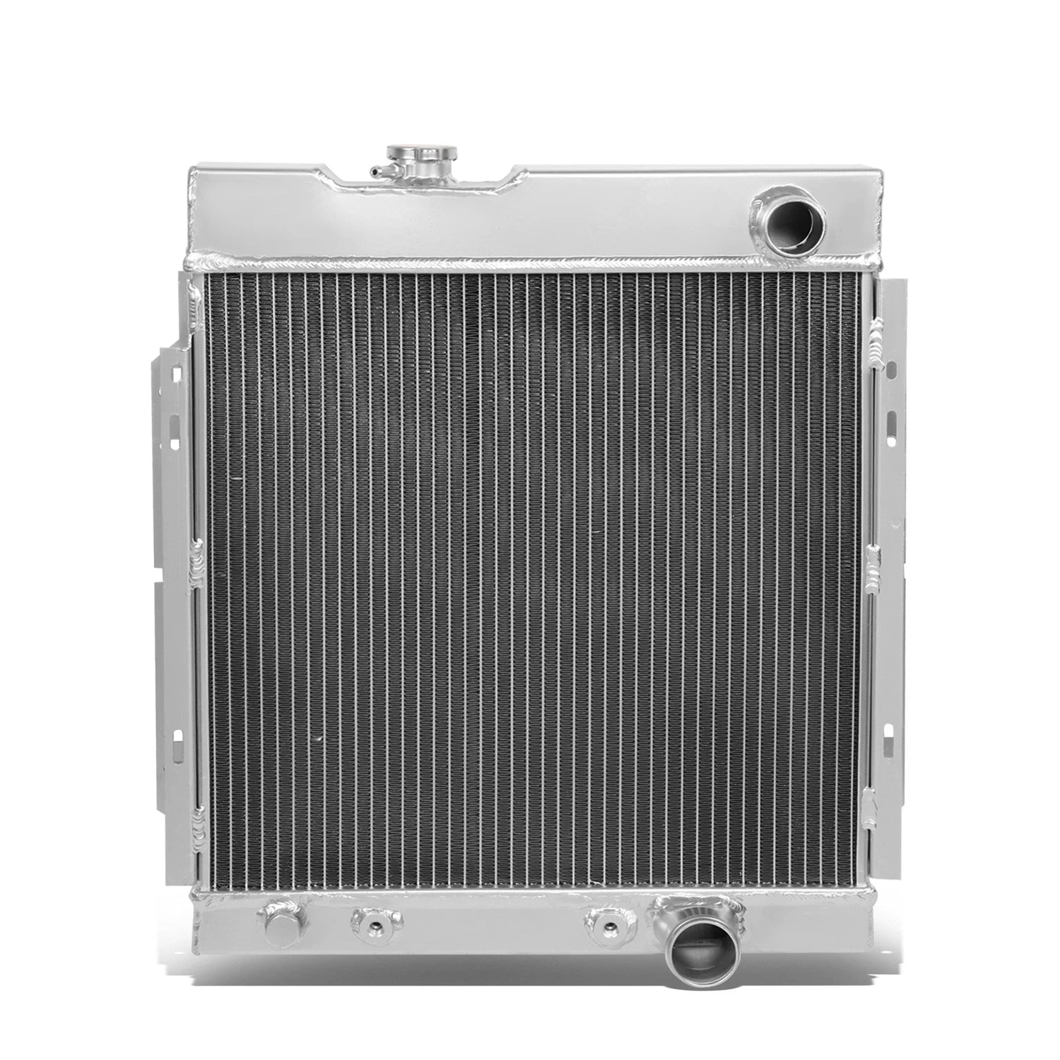 3 Row Aluminum Chrome Radiator + 14" Black Fan for 1964 Ford Mustang