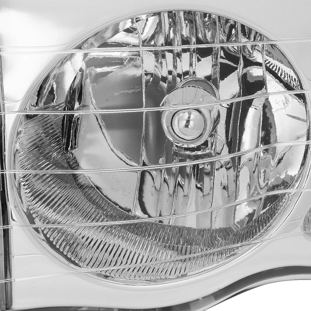 Pair of Chrome Housing Clear Corner Headlights for Dodge Ram Pickup (2002–2005)