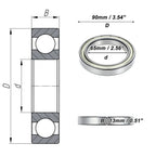 Deep Groove Ball Bearing 6913ZZ for Scooter Skateboard Wheel (65x90x13mm)