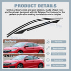 Matte Black KK Vinyl Side Window Stickers for Honda Civic Coupe (2016-2021)