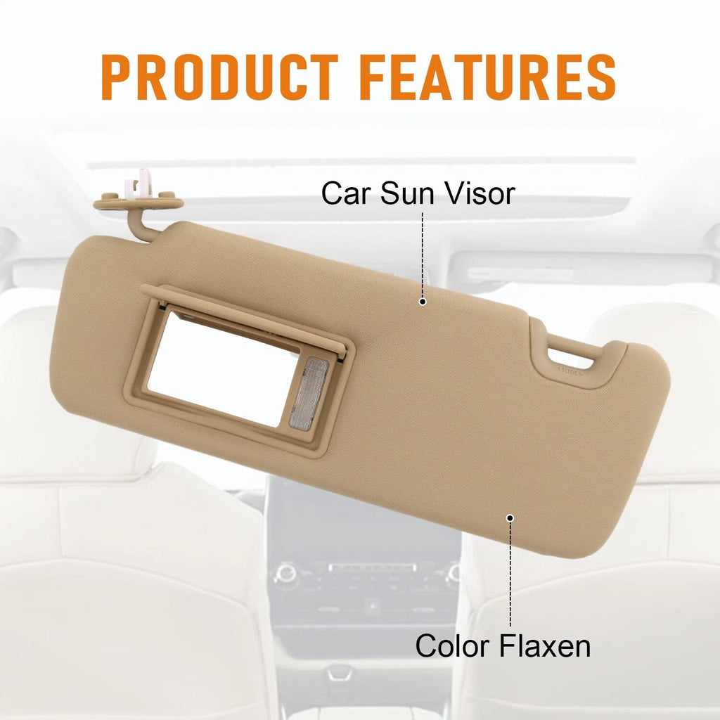 Sun Visor for Toyota Highlander (2014-2019) Left Driver Side Beige