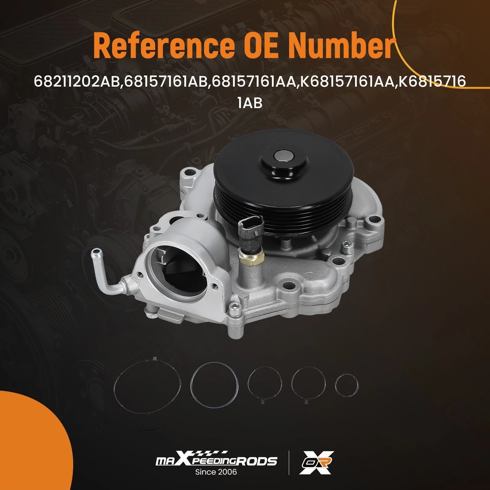 Water Pump for Jeep Grand Cherokee, Ram 1500 (2014–2018) K68157161AB