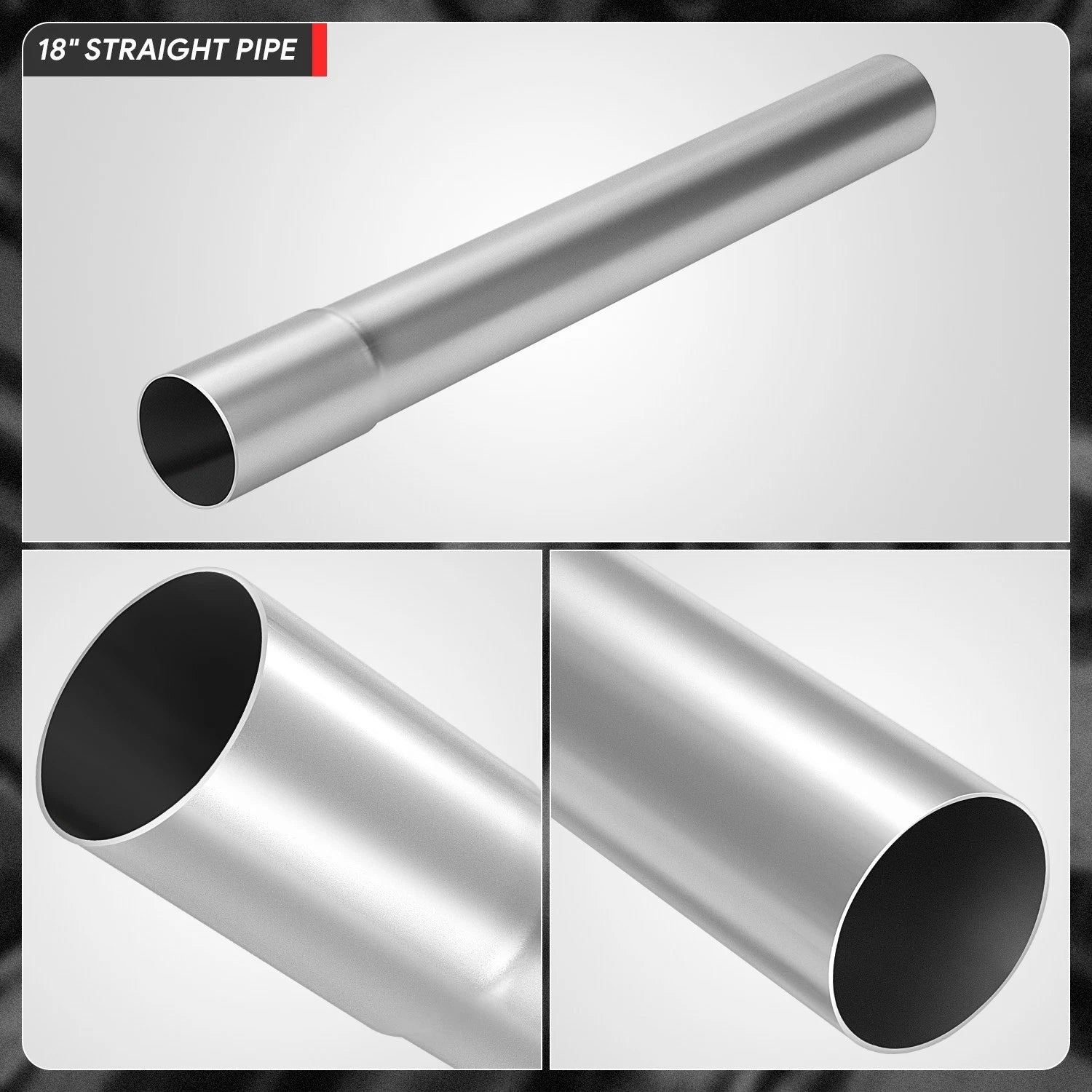 18" Long 18-Gauge Mild Steel Exhaust Pipe (DIY) 2" OD