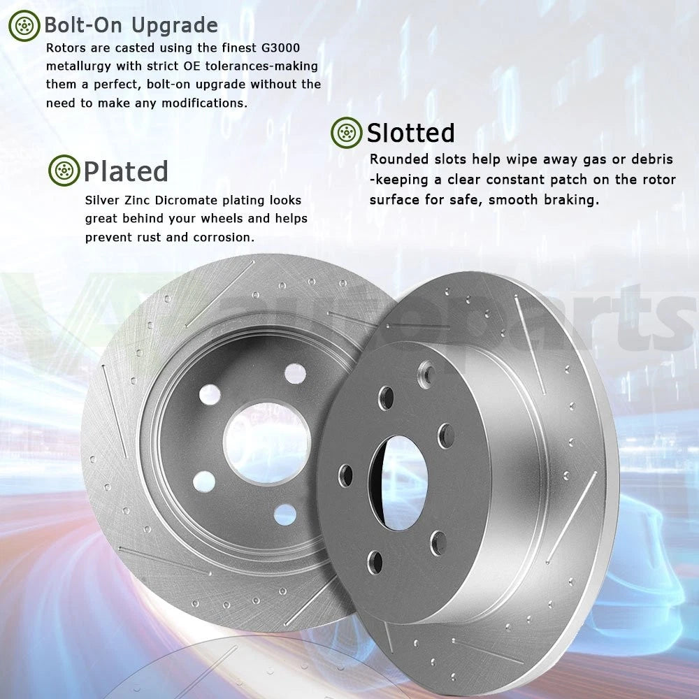 Front Rear Disc Rotors Brake Pads for Toyota Camry Avalon ES350 ES300h