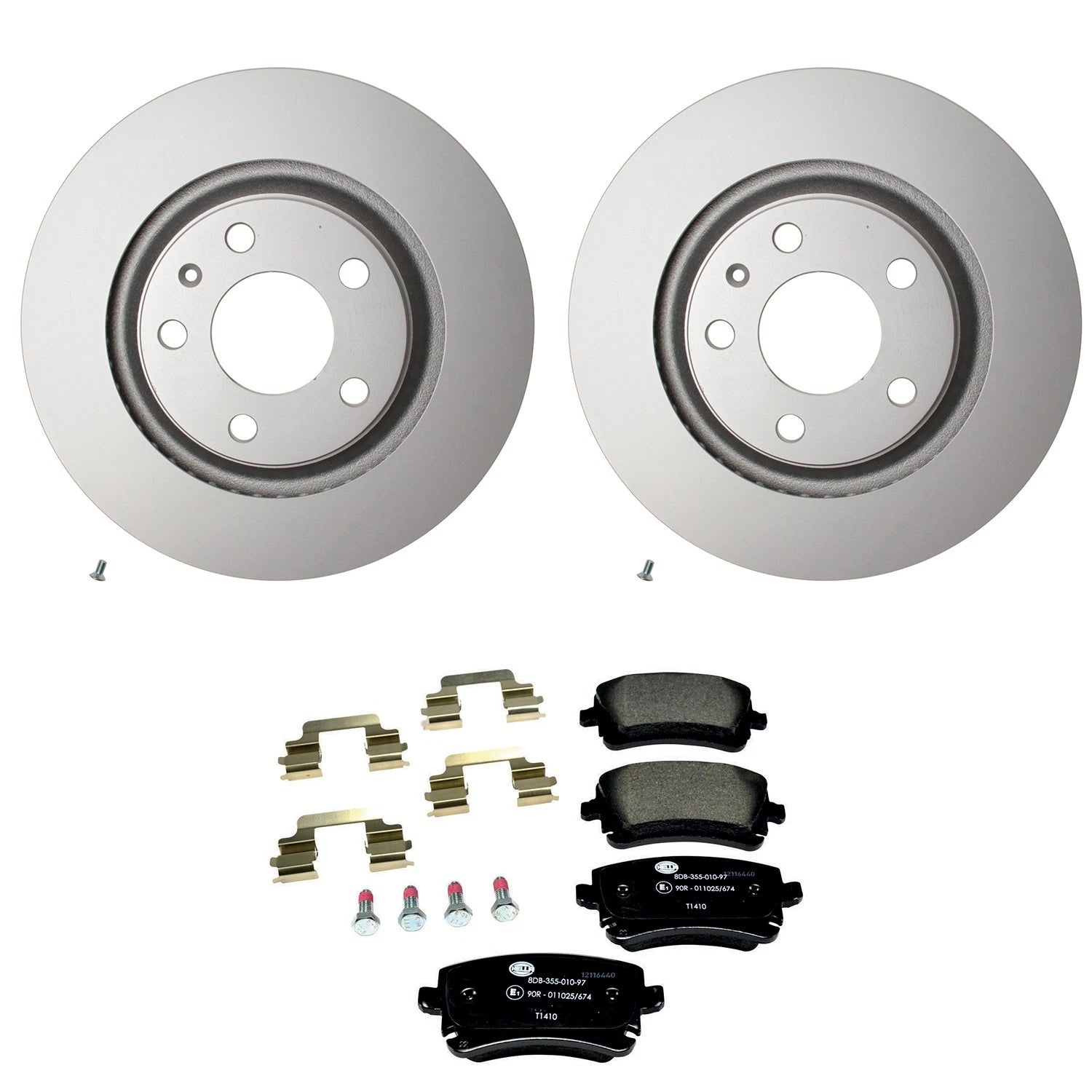 Hella Rear Rotors & Low-Met Disc Brake Pad Kit for Audi S4 (1992–2002)