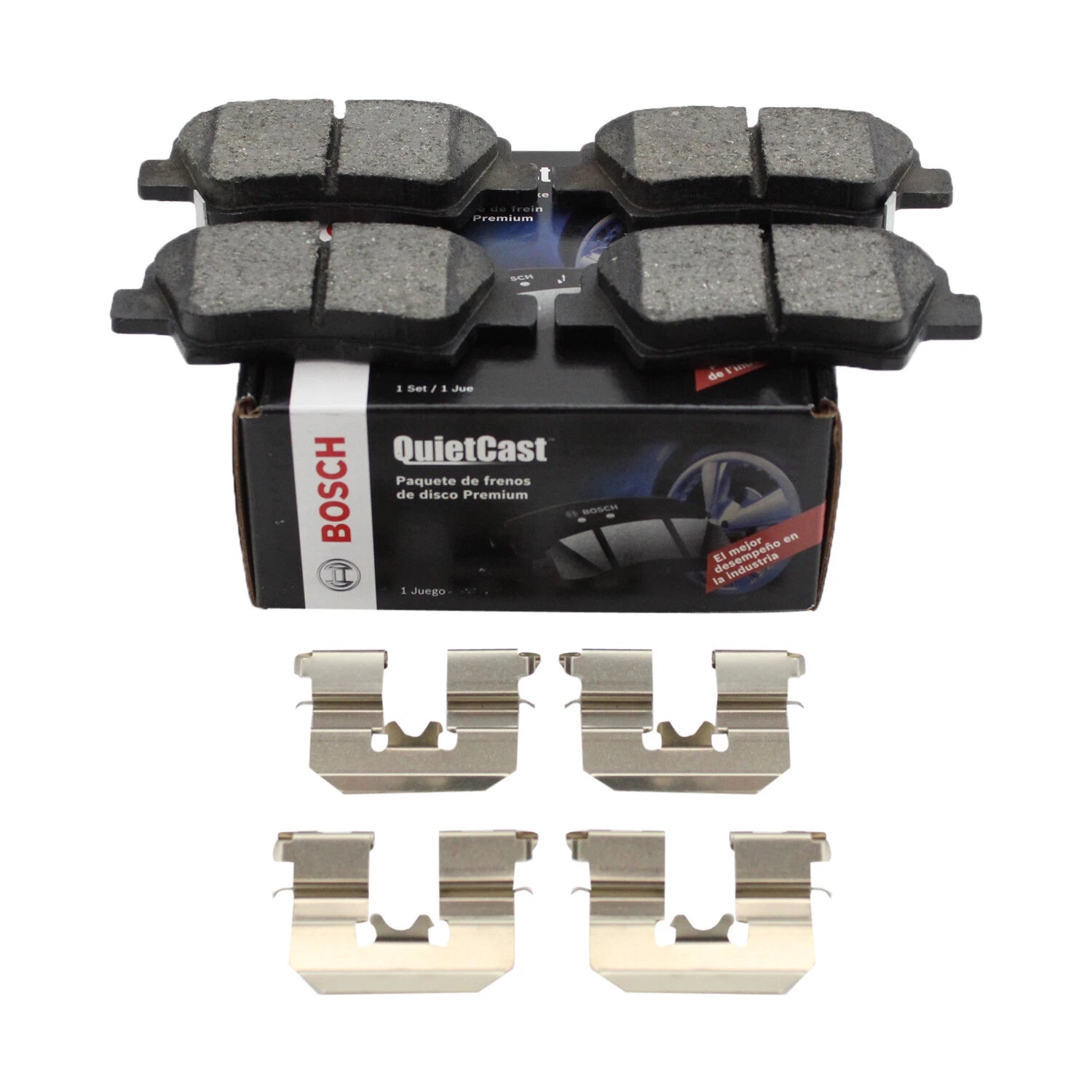 Set of 4 Bosch QuietCast Rear Ceramic Brake Pads for Accent Elantra Coupe Optima Rio