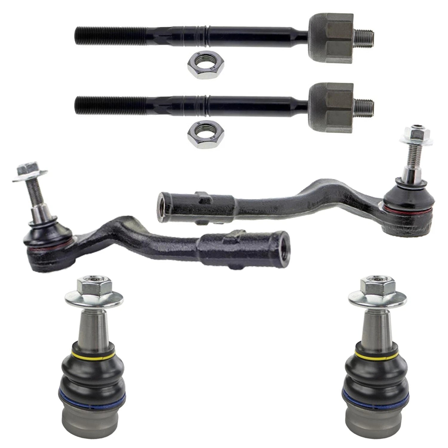 Set of 4 Mevotech Supreme Inner Outer Tie Rods & Lower Ball Joints for Audi A4 A5 Q5 (2010–2016)