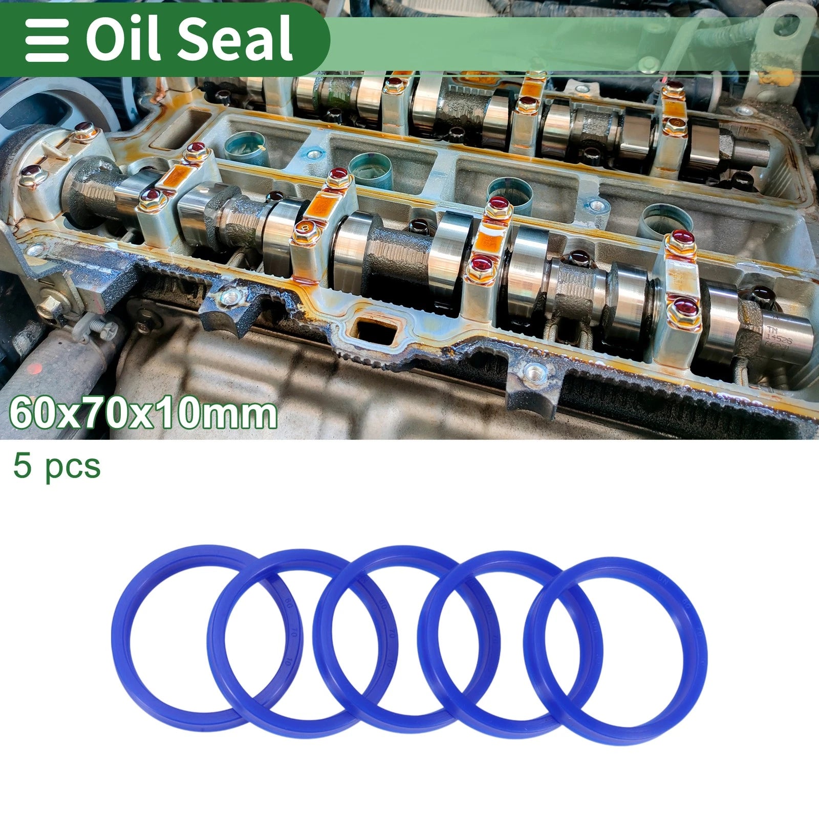 Set of 5 Oil Seal Rotary Shaft Seal 60x70x10mm High Pressure TPU