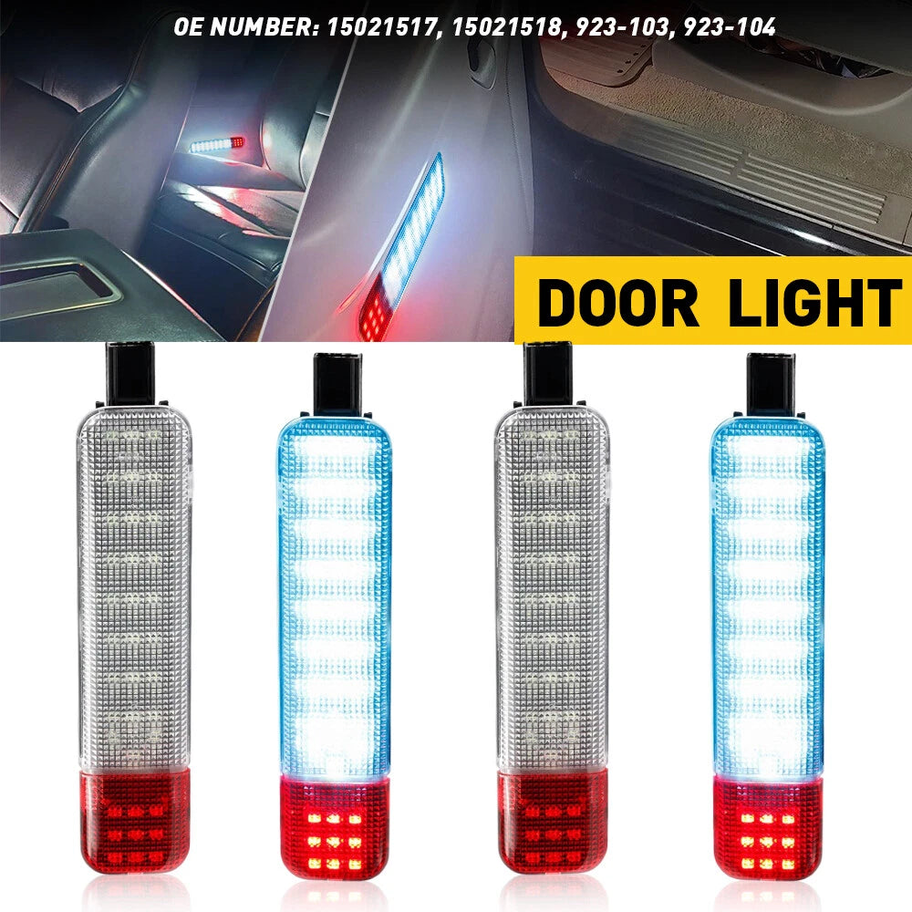 Set of 4 Blue Door Panel Courtesy LED Lights for Chevy Silverado GMC Sierra (1995–2007)