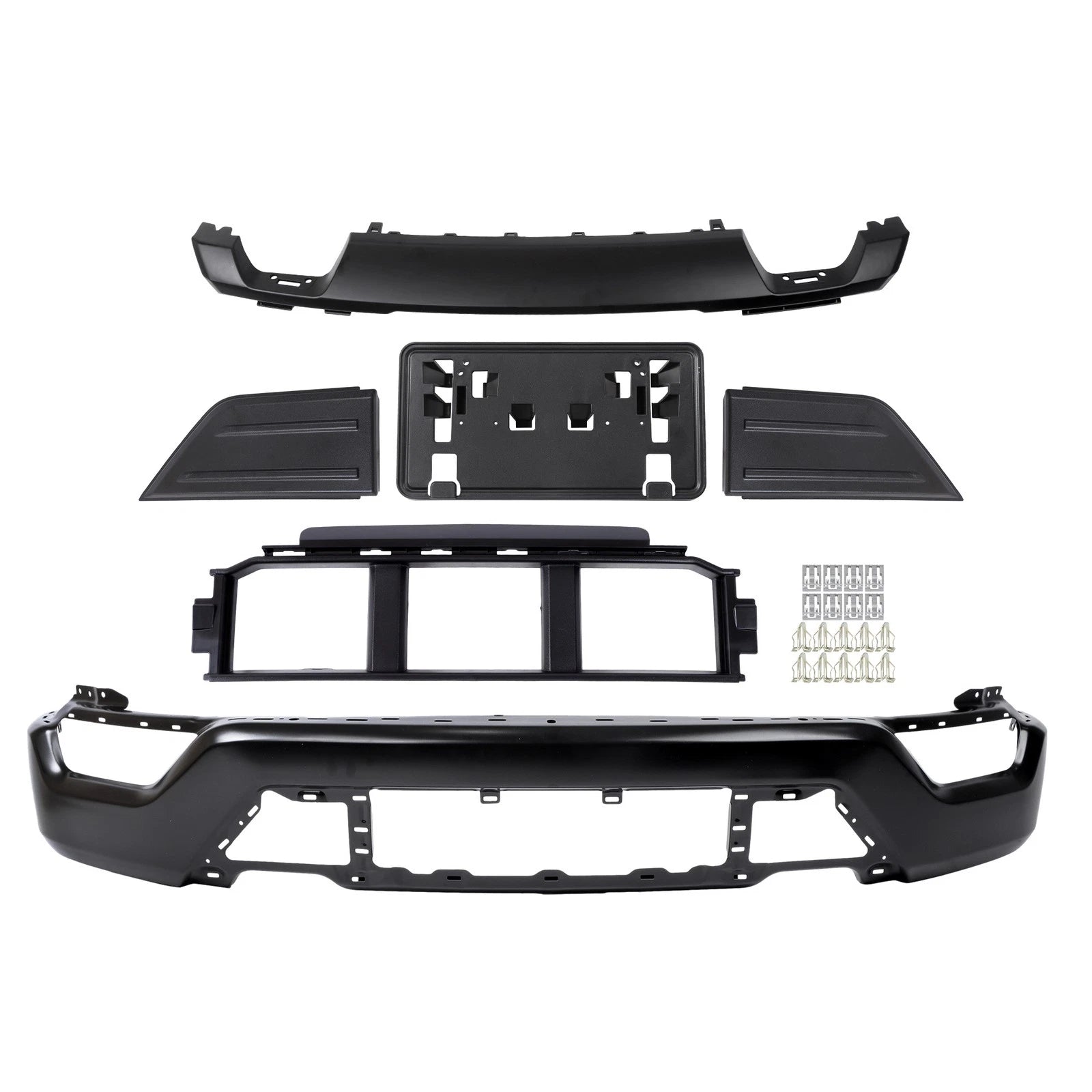 Front Bumper Face Bar Assembly for Ford F150 (2021–2023) 6pcs W/o Sensor Hole