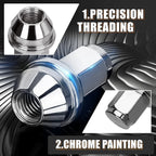 Set of 24 Chrome Lug Nuts for Lincoln Mark LT (2006–2008, 2010) 14x2