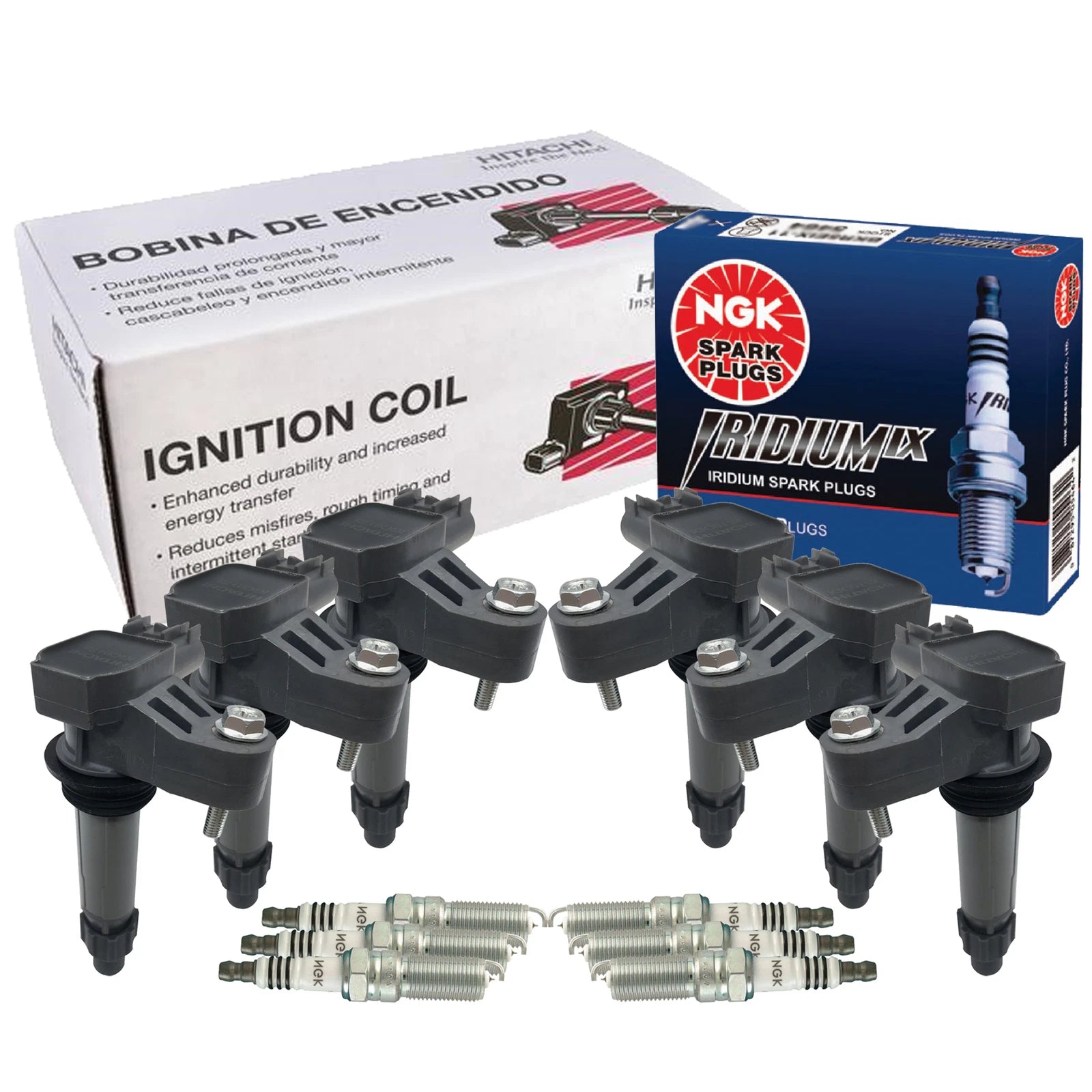 Set of 6 Ignition Coils & 6 NGK Iridium IX Spark Plugs for Cadillac Chevy GMC