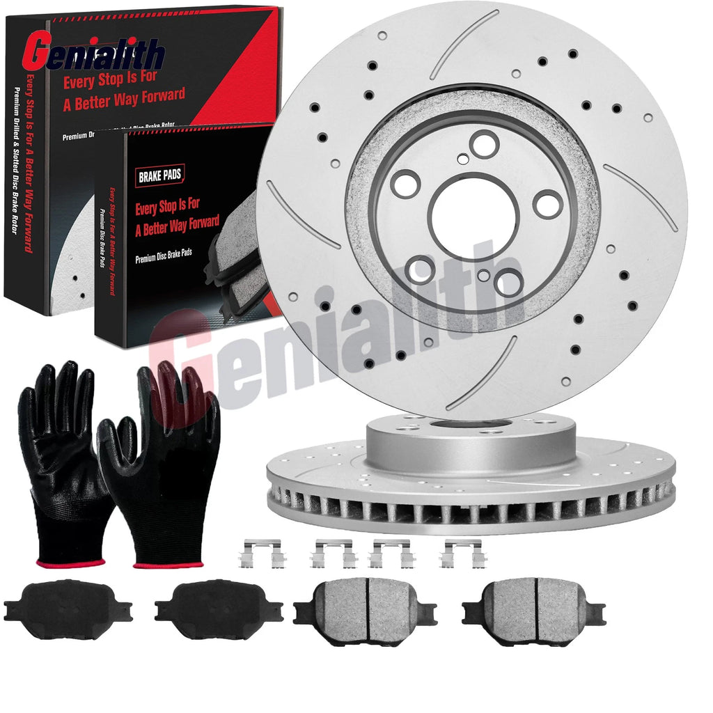 Front Drilled Slotted Rotors Brake Pads Kit for Scion TC (2005–2010) 275mm