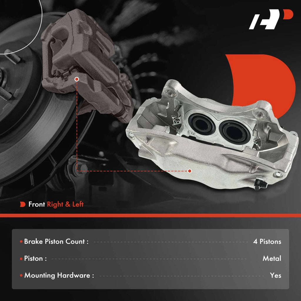 Front Brake Caliper Pair with Aluminum Piston for Subaru Impreza (2004–2007)