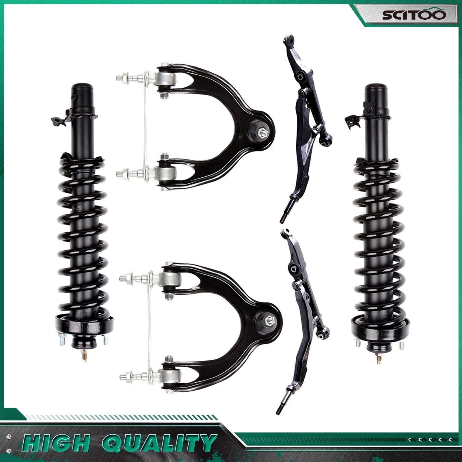 Front Complete Struts w/Spring & Control Arms for Honda Civic (1992–1995)