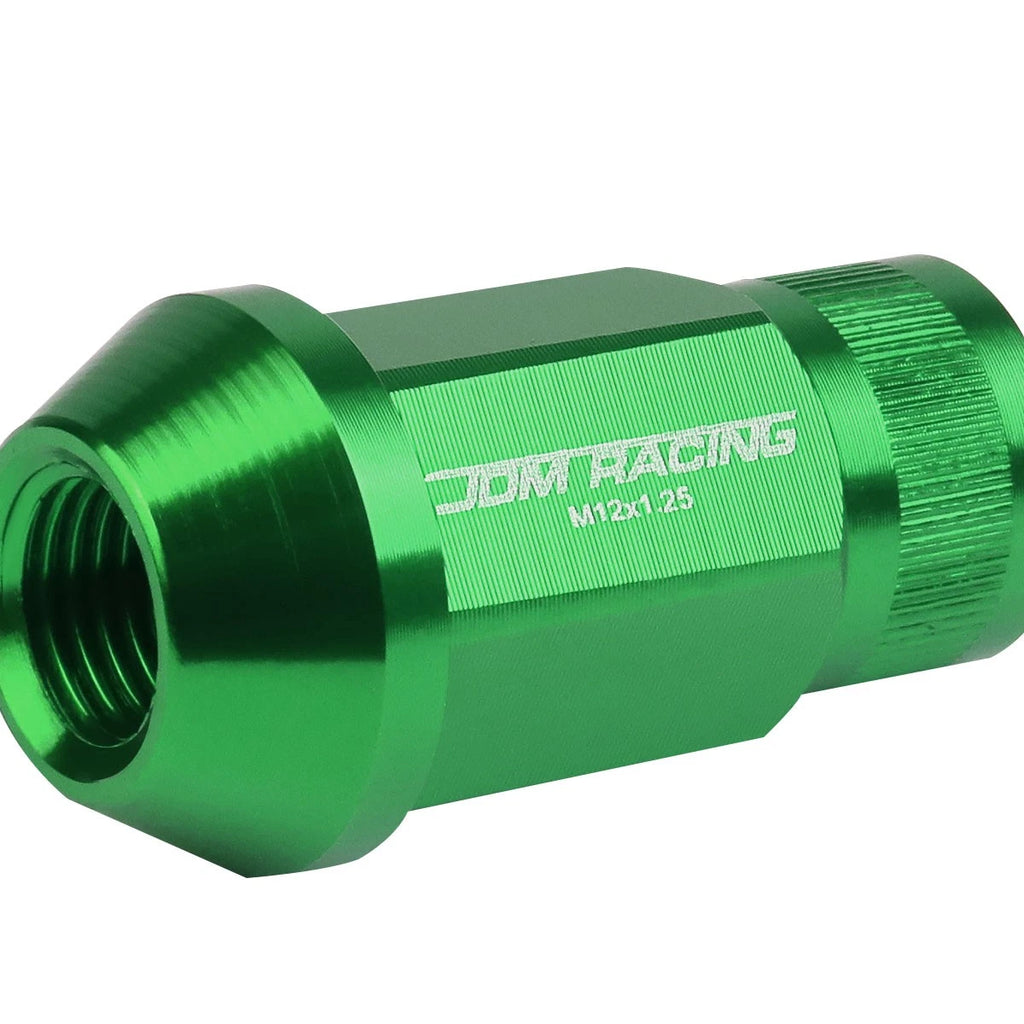 Set of 4 Open End M12x1.25 44mm Tall Green Aluminum Lug Nuts for JDM Rims