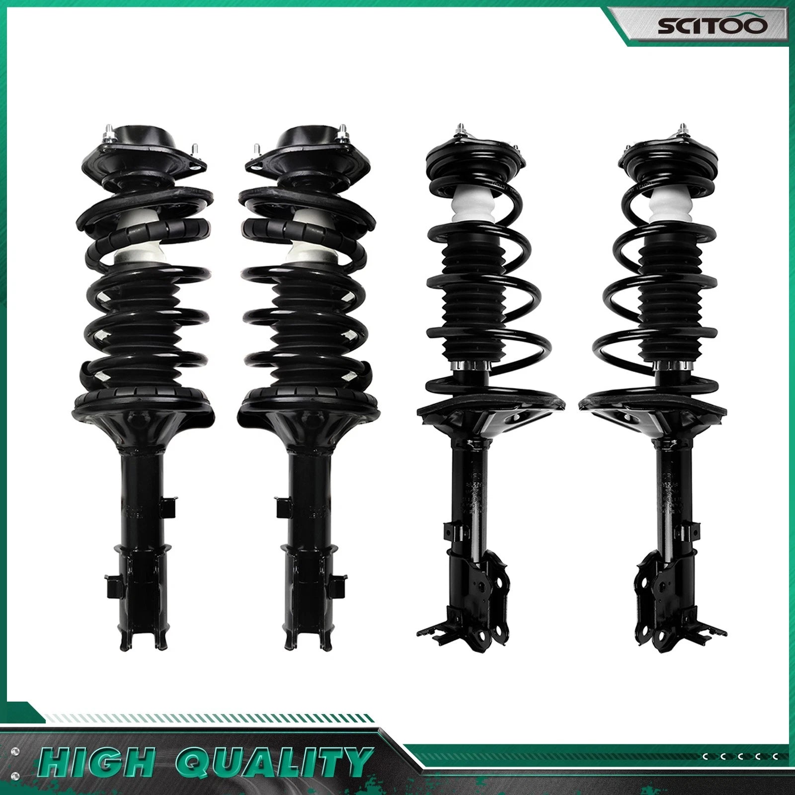Set of 4 Quick Complete Struts with Coil Spring Assemblies for Hyundai Accent (2000–2005)