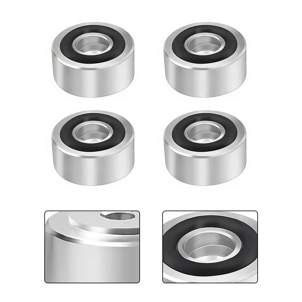 Set of 4 Brass Silver Chopping Board Feet with Non-Slip Pads