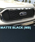 Grille Letters ABS Inserts Matte Black for 2019-2023 Ford Ranger