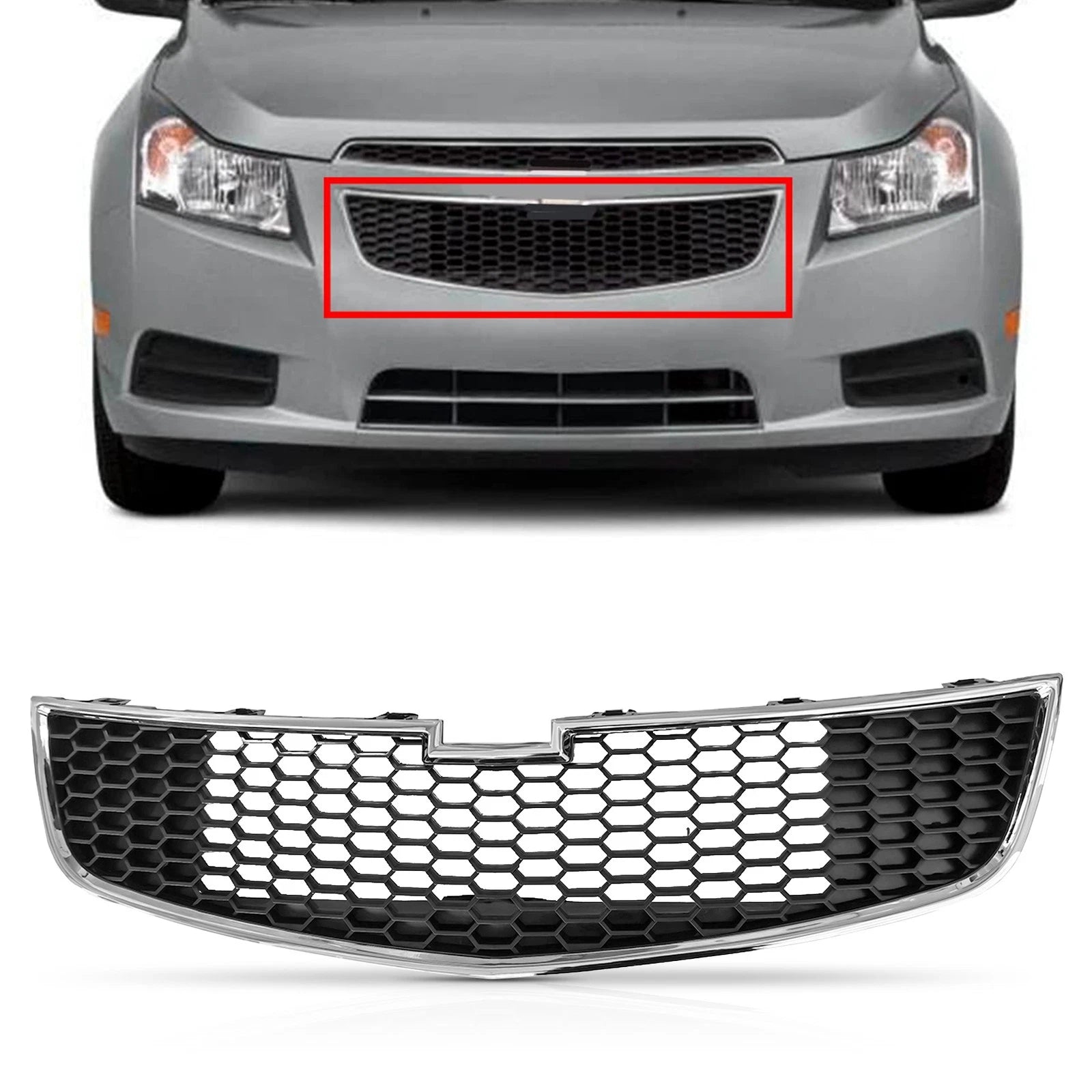 Front Lower Grille with Chrome Trim for Chevrolet Cruze (2011–2014)