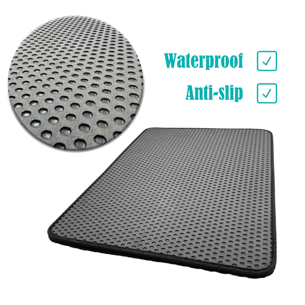 Litter Mat for Cat (75X58) Double Layer EVA Foam Rubber Trapper Pad