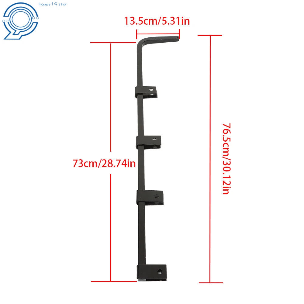 Set of 2 Black Straight Mud Flap Hangers for Semi Truck (30")