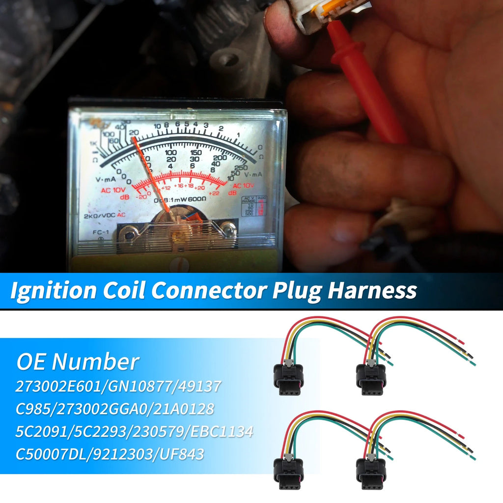 Set of 4 Ignition Coil Connector Plug Harness for Genesis G70 (2020–2023) No. 273002E601