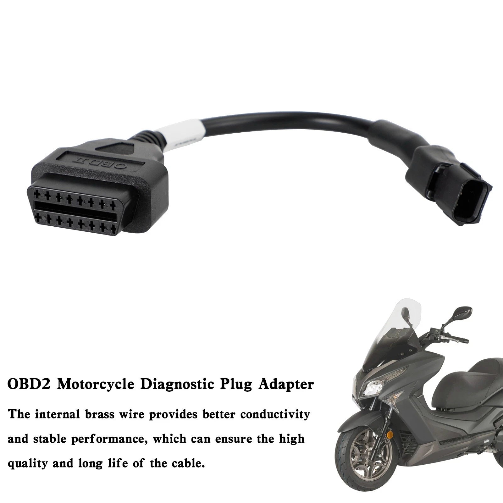 3 Pin to 16 Pin OBD Adapter for Kymco Motorcycle (OBD2)