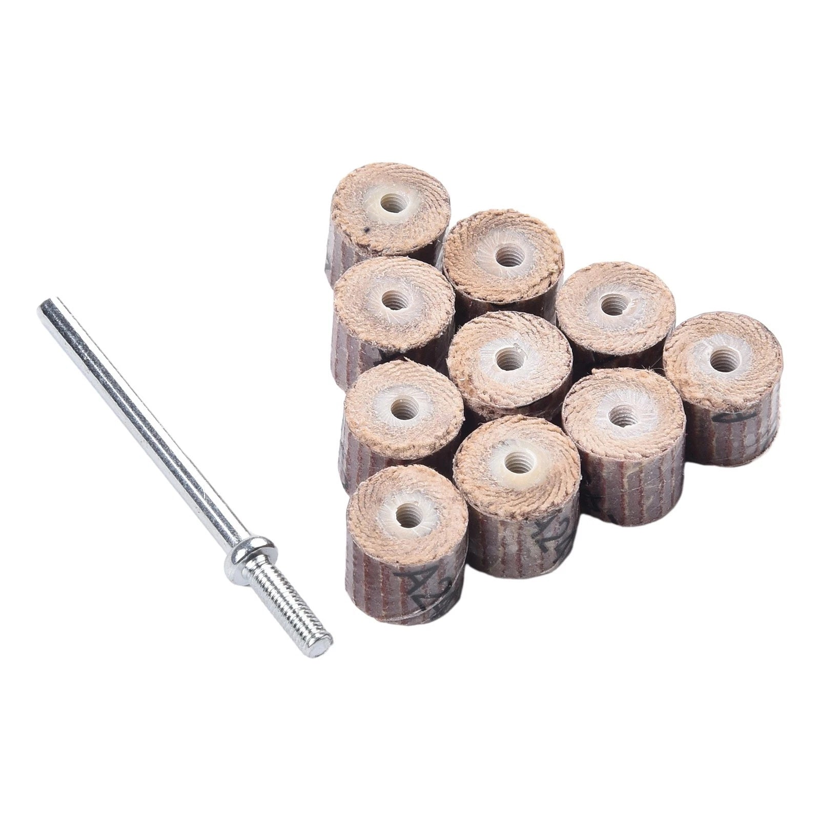 10pcs Flap Polishing Wheel Set with Mandrel for Metal Working