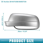 1 Pair Rearview Mirror Cover for VW Jetta (1999–2005) NO.3B1857538B/3B0857538 Silver Tone