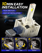 2X Xenon White LED Headlight Bulbs for D3S D3R