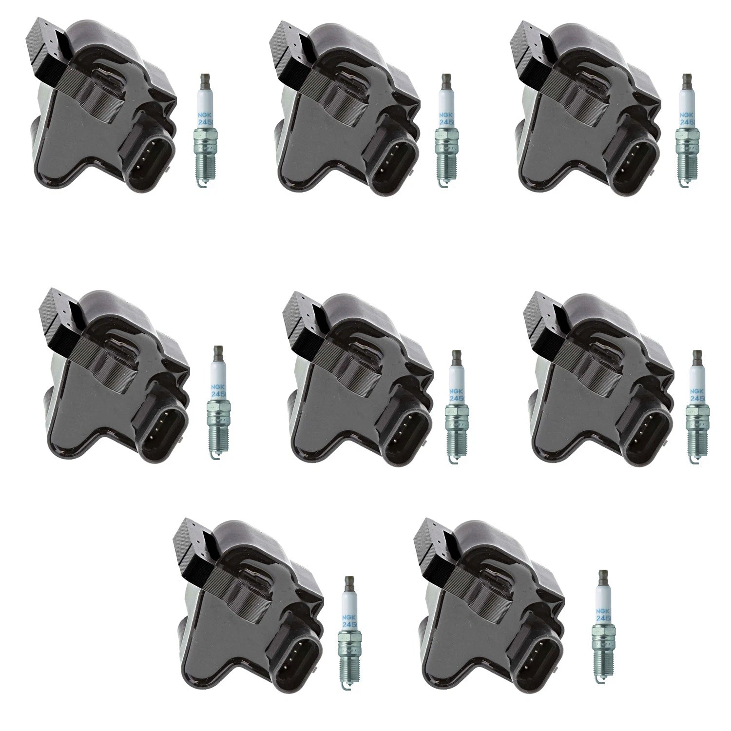 Set of 8 Ignition Coils & NGK Platinum Spark Plugs for H2 Tahoe Yukon (2003–2006)
