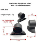 2Pcs Black Rubber End for Fitness Equipment Circular Tubes (60mm)