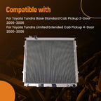 3 Row Aluminum Radiator for Toyota Tundra Standard Cab (2000–2004) TO3010299
